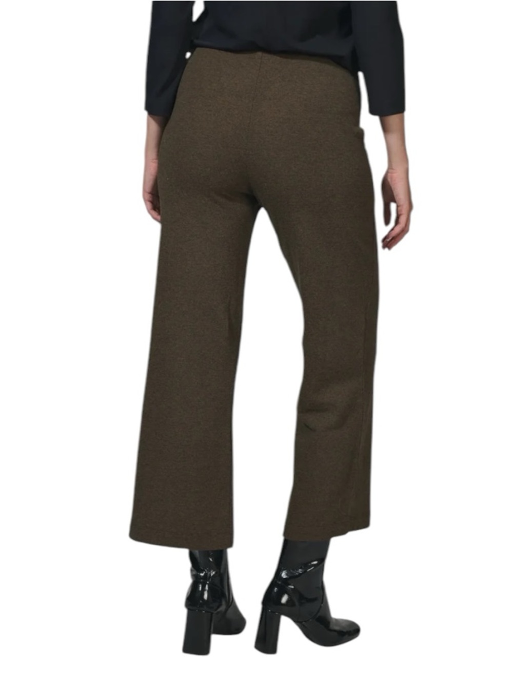 Alembika Essential Cropped Pants Brown Heathered Knit Wide Leg Size 6 |US 16-18 - Picture 2 of 13